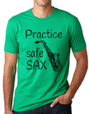Think Out Loud Apparel Practice Safe Sax Funny Saxophone T Shirt Music Humor Tee T Shirt