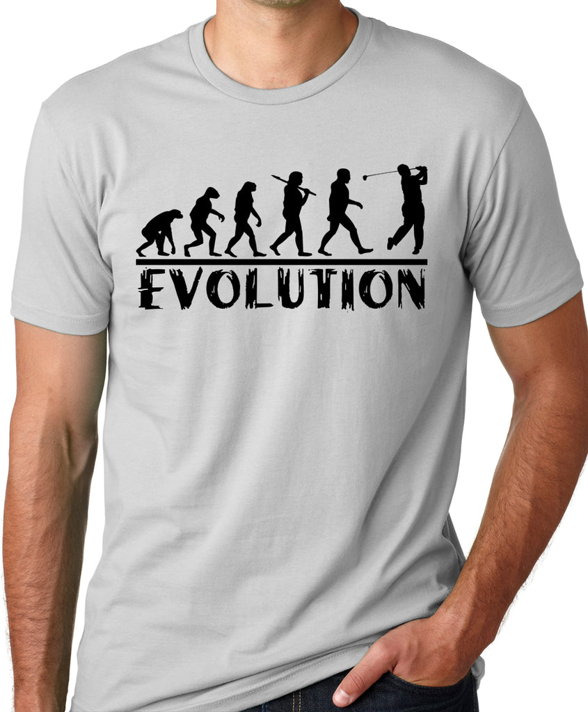 Bolt royalty Ved daggry Think Out Loud Apparel Golf Evolution Funny T-shirt Golfer Humor Tee