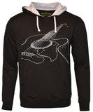 Think Out Loud Apparel Acoustic Guitar French Terry Hoodie Cool Musician Hooded Sweatshirt
